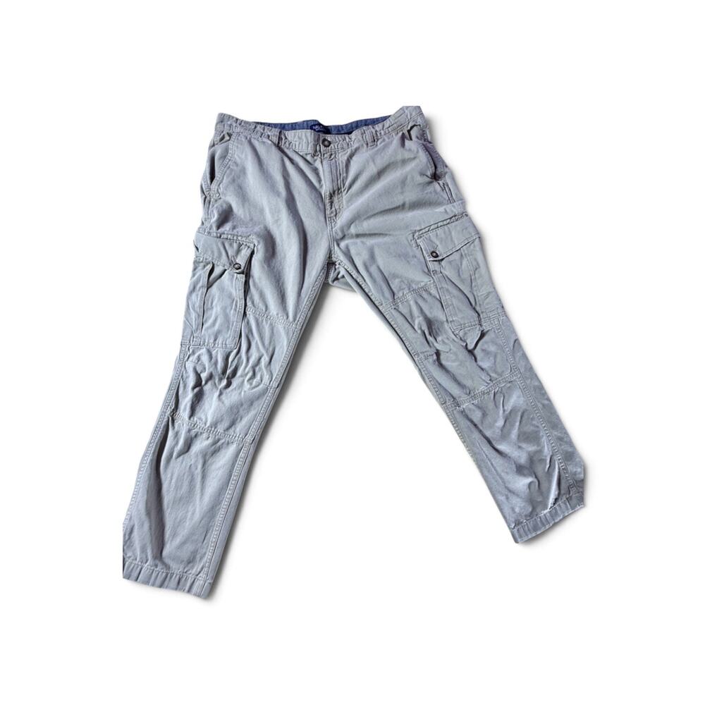Nautica Mens Cargo Pants 36x30 Gray Cotton Utility Relaxed Fit Y2K Outdoor